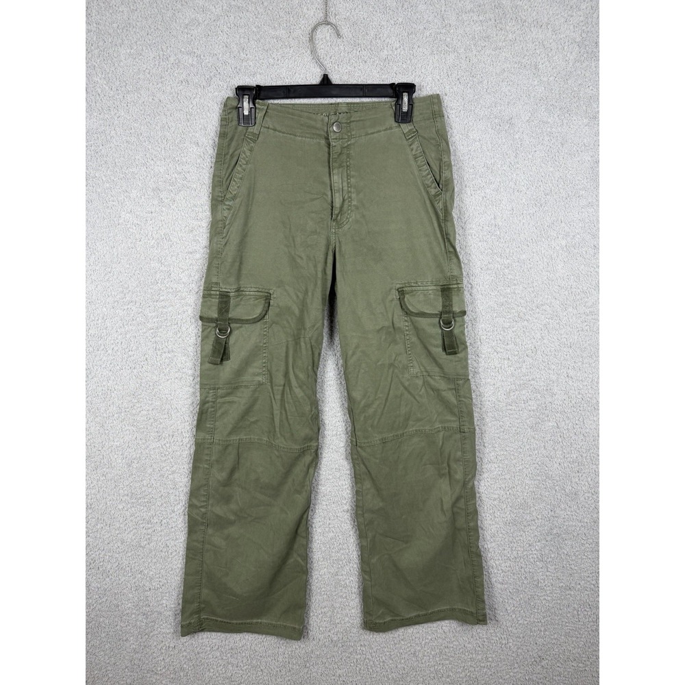American‎ Eagle Womens Super High Rise Cargo Pants Green Y2K Wide Leg Baggy 0
